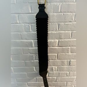 Anthropologie genuine, leather waist black belt
